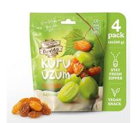 Dovido Sultanas 200 g sin pepitas sin azufre vegano pasas snack pack 4