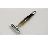 Dovo Safety Razors Long Handle 1 Sample Blade Chromeplated, Buffalo Horn, Straight Cut In Box 300 ml