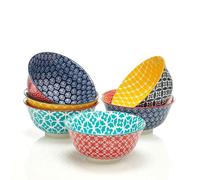 DOWAN Cuencos de Cerámica para Müslí, 975ML Lebhafte Farben Dessertschalen para Thanksgiving und Weihnachten, Großes Suppenschalen-Set für Pasta, Salat, Eis und Haferflocken, Set von 6