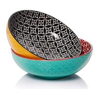 Dowan Cuencos para Servir, Cuencos de Frutas de 24,1 cm, 2000 ml, Cuencos de Ensalada, Juego de 2 Cuencos para Pasta Grandes, Platos para Servir para Entretenimiento, Cuencos Grandes de Colores