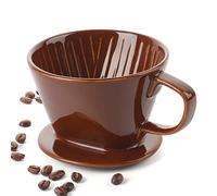 DOWAN Gotero de café, cafetera de cerámica, accesorios de preparación lenta de porcelana para el hogar, cafetería, restaurantes, cafetera manual fácil, marrón