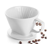 DOWAN Gotero de café, cafetera no eléctrica, accesorios de preparación lenta de porcelana para el hogar, cafetería, restaurantes, cafetera manual fácil, color blanco