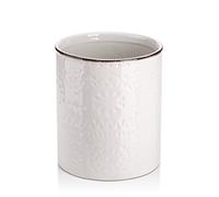 DOWAN Recipientes para Utensilios Cocina, Organizador de Utensilios de Cocina, Soporte de Cerámica para Cubiertos, Jarra Romántico en Relieve para Cubitera, Florero, Decoración