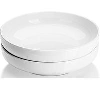 DOWAN Tazones para Servir de 10 Pulgadas, 1,89 L, Tazones y Fuentes para Servir Blancos para Ensalada, Pasta, Sopa y Fruta, Antideslizante y Apilable, Juego de 2
