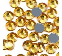 Dowarm 1440 piezas de diamantes de imitación de cristal termoadhesivos para manualidades de ropa, pegamento caliente en cristales de parte trasera plana, diamantes de imitación de cristal para