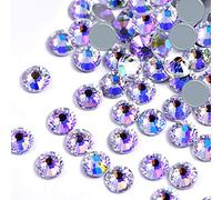 Dowarm 1440 piezas de diamantes de imitación de cristal termoadhesivos para manualidades de ropa, pegamento caliente en cristales de parte trasera plana, diamantes de imitación de cristal para