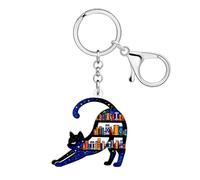 DOWAY Acrílico Animales Forma Librería Llavero, Accesorios para Libros Encantos Regalos Libros para amantes de los libros Mujeres Bibliotecario Le, Negro , M