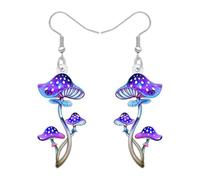 DOWAY Acrílico Divertido Setas Pendientes Colgante Quirky Primavera Verano Joyería Weird Regalos para Mujeres Niñas Mamá (Morado)
