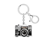 DOWAY Acrílico Nostalgia Cámara Llavero Llavero 70s 80s Accesorios Cámara Regalos para Fotógrafos Mujeres Niñas Monedero Charms (Negro)