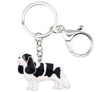 DOWAY Bonito llavero de perro Cavalier King Charles Spaniel regalo de cumpleaños, creativo y divertido kawaii Animal Party Jewelry (blanco y negro), Blanco y Negro