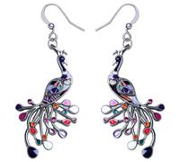 DOWAY Lindos pendientes de pavo real esmaltado cuelgan para mujeres joyería de boda, Acrílico, arenisca