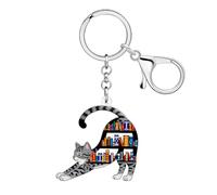 DOWAY Llavero acrílico con forma de animales, accesorios para libros, regalos para amantes de los libros, mujeres, bibliotecarias lectoras, Negro, M