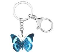 DOWAY Llavero De Mariposa Acrílico Colorido Floral Morpho Llaveros Mariposas Insecto Para Mujer Niña Colgante Bolso Decoración (Egeo)