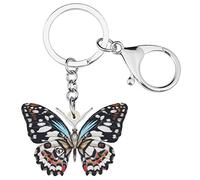 DOWAY Llavero De Mariposa Acrílico Colorido Floral Morpho Llaveros Mariposas Insecto Para Mujer Niña Colgante Bolso Decoración (Floral)