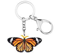 DOWAY Llavero De Mariposa Acrílico Colorido Floral Morpho Llaveros Mariposas Insecto Para Mujer Niña Colgante Bolso Decoración (Zanahoria)