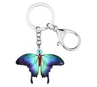 DOWAY Llavero De Mariposa Acrílico Colorido Floral Morpho Llaveros Mariposas Insecto Para Mujer Niña Colgante Bolso Decoración (Azul)