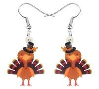 DOWAY Pendientes de acrílico para otoño, Acción de Gracias, bonitos aretes de pavo, joyería de calabaza, animales de granja, accesorios para mujer, Acrílico, Sin piedra preciosa