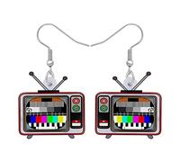 Doway - Pendientes de casete acrílico retro cinta vintage joyas regalos divertidos 70S 80S para fiesta accesorios para mujeres y niñas, Moyen, Acrílico