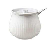 Dowbom Azucarero con tapa y cuchara, azucarero de cerámica de 250 ml, recipiente para condimentos