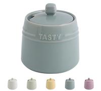 Dowbom Azucarero con tapa y cuchara, tarro de azúcar, azucarero, tarro de almacenamiento, contenedor de azúcar (azul)