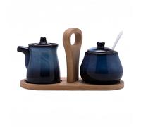 Dowbom Juego japonés de crema y azúcar para barra de café, juegos de crema y azúcar, juego de azucarero y crema, juego de café degradado (A, juego de 3), DB-TG-017