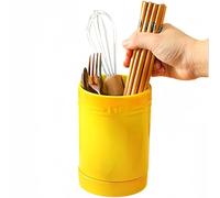 Dowbom KZT-014 - Soporte para utensilios de cocina para encimera, soporte de cerámica para utensilios de cocina, soporte para cuchillos, soporte para palillos para cocina (amarillo, 4 pulgadas),