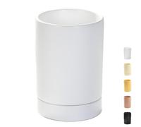 Dowbom Soporte para utensilios de cocina para encimera, espátula, organizador, olla de cerámica para utensilios de cocina, soporte para cubiertos, soporte para palillos (blanco)