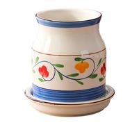 Dowbom Soporte para utensilios de cocina para encimera, organizador de espátulas y cucharas con patrón de flores, vajilla de utensilios de cocina (B)