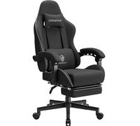 Dowinx Silla para Videojuegos ergonómica con Soporte Lumbar, Silla giratoria Ajustable con reposapiés, Color Negro