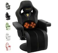 Dowinx Sillón de relax para videojuegos con función de masaje Shiatsu, sillón de televisión con función reclinable de 90° - 135° y reposapiés, silla de juegos giratoria 360° sin ruedas, soporte para