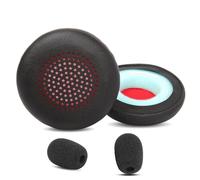 DowiTech Almohadillas de Repuesto para Auriculares Poly Voyager 4310 UC/Voyager 4320 UC/Voyager Focus UC/Voyager Focus 2 UC USB-A, Fundas de Almohadillas con Cuero de Proteína y Espuma Viscoelástica