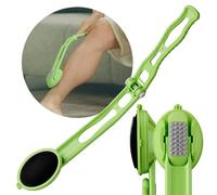 DOWMI Rascador de espalda corporal - Mango curvado largo plegable de 19 pulgadas, con cabezal de cepillo reemplazable, almohadilla lavable, alivio de picazón para espalda y cuerpo, rascador portátil