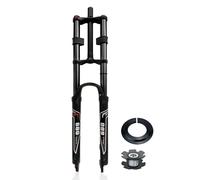 Downhill Mountain Bike Horquilla De Suspensión 26 27.5 29 Pulgadas Horquilla De Aire Recorrido 150mm 1-1/8" Horquilla Delantera Rebound Adjustale Con Bloqueo Freno De Disco QR DH/XC/AM(Black,26'')