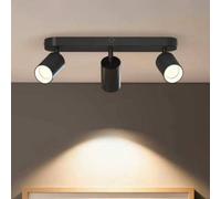 Downlight Calex GU10, negro, longitud 37 cm, 3 luces, metal