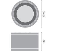 Downlight DL SURFACE IP65 DN 160 P 30W 830 36D BK 4058075769090