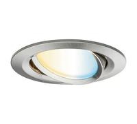 Downlight empotrable LED redondo Nova Plus Tunable White (6 W, Ø x Al: 8,4 x 4,5 cm, Hierro cepillado, Blanco neutro)