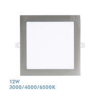Downlight empotrar abaco 12w 3000-4000-6500k niquel 1080lm cuadrado 1,