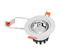 Downlight LED Ajustable de Aluminio, 7W, Luz Blanca 6000K, Embutido para Techo, Color Negro y Taza Dorada - Alta Durabilidad, Ahorro Energético, Ideal para Salas y Dormitorios (Taza concha clara