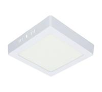 Downlight LED cuadrado de superficie 12W luz natural, ideal para iluminación en oficinas, hogares y comercios.