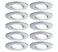 Downlight LED empotrable Calla (Blanco neutro, 10 ud., IP65, Diámetro: 9 cm, Cromo)