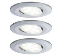 Downlight LED empotrable Calla (Blanco neutro, 3 ud., IP65, Diámetro: 90 mm, Cromo)