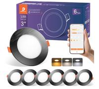 Downlight LED Empotrable Inteligente Negro, Compatible Alexa, 7W 660 Lumen | 2700K-6000K Regulables, APP y Control por Voz, Smart Foco Empotrables Techo Bluetooth, 230V Ojos de Buey LED, 6 Pack