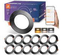 Downlight LED Empotrable Inteligente Negro, Compatible Alexa, 7W 660 Lumen | 2700K-6000K Regulables, APP y Control por Voz, Smart Foco Empotrables Techo Bluetooth, 230V Ojos de Buey LED 12 Pack