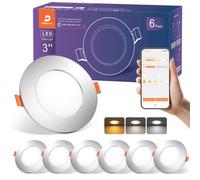 Downlight LED Empotrable Inteligente Níquel, Compatible Alexa, 7W 660 Lumen | 2700K-6000K Regulables, Aplicación y Control por Voz, Smart Foco Empotrables Techo Bluetooth, 230V Ojos de Buey LED, 6 Pack