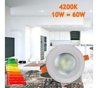 Downlight LED JANDEI COB 10W Blanco 4200K Driver Externo Aluminio Encastrable