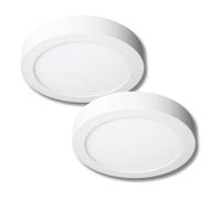 Jandei - Pack 2 x Downlight LED Superficie, 18W, 1440 Lumen, Redondo, Montaje con soporte para fijar posteriormente la lámpara, Tamaño 210x28 mm, Transformador Incluido. (Blanco Neutro 4200K)