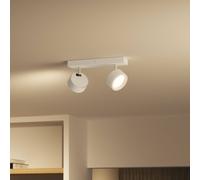 Downlight LED Philips Bracia de 2 luces, blanco