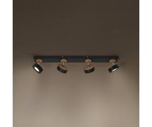 Downlight LED PLUTO de OSRAM, negro, 4 focos, 3000 K