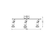 Downlight OSRAM, blanco, 3 luces, metal, GU10-LED 927 atenuable