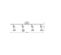 Downlight OSRAM, blanco, 4 luces, metal, GU10-LED 927 atenuable